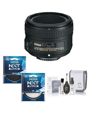 Nikon 50mm f/1.8G Af-s Nikkor Lens, Bundle with ProOptic 58mm Cpl+Uv Filter Kit, Cleaning Kit