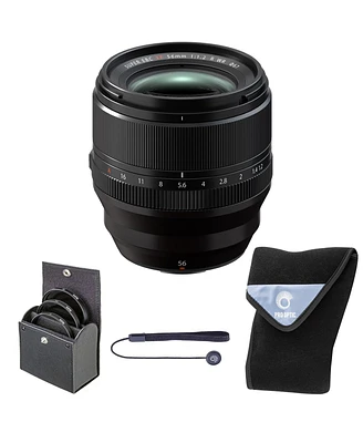Fujifilm Xf 56mm f/1.2 R Wr Lens, Black, Bundle with 67mm Digital Essentials Filter Kit and 15x15" Lens Wrap