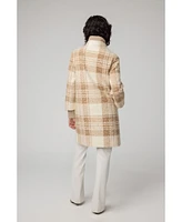 Soia & Kyo Women's Samantha Straight-Fit Plaid Coat With Bib