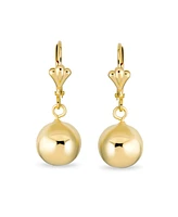 Bling Jewelry Set of Two Classic Round Drop Ball Earrings 18K Gold Plated 8 & 10 Mm