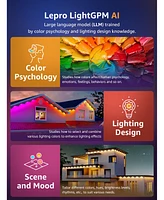 Lepro E1 Ai Permanent Outdoor Lights App Control, 100ft Smart Rgb+Ic Christmas House Lights with 60 Warm/Cool White Led Pucks, Alexa Google Enabled, A