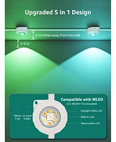 Lepro E1 Ai Permanent Outdoor Lights App Control, 50ft Smart Rgb+Ic Christmas House Lights with 60 Warm/Cool White Led Pucks, Alexa Google Enabled, Ai