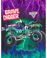 Monster Jam Boys Grave Digger Hawaiian Button Down Dress Shirt