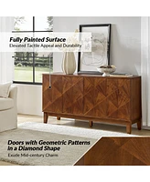 Abraham Mid-century 60" Solid Wooden Legs Sideboard