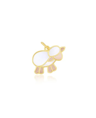 The Lovery Enamel Sheep Charm 14K Gold