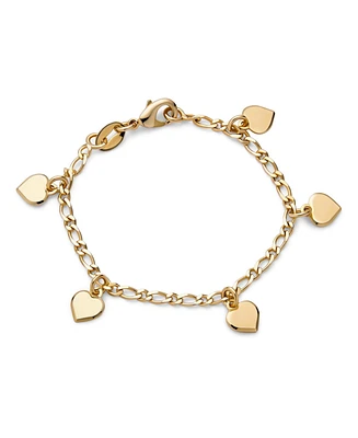 Bling Jewelry Tiny Simple Dangling Hearts Charm Bracelet For Small Wrists 5 Inch Gold Plated