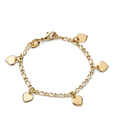 Bling Jewelry Tiny Simple Dangling Hearts Charm Bracelet For Small Wrists 5 Inch Gold Plated