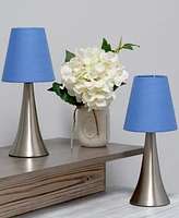 Creekwood Home 11.42" Metal Chic and Contemporary Duo Mini Touch Table Lamp Set