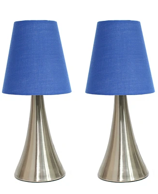 Creekwood Home 11.42" Metal Chic and Contemporary Duo Mini Touch Table Lamp Set