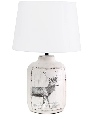 Creekwood Home 17.8" Ceramic Vintage Farmhouse Accent Table Lamp
