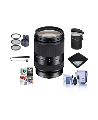 Sony E 18-200mm f/3.5-6.3 Oss Le Lens for Sony E, Bundle with ProOptic 62mm Filter Kit, Soft Lens Case, Lens Wrap, Cleaning Kit, Lens Cap Tether, Pc S
