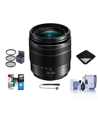 Panasonic Panasonic Lumix G Vario Lens, 12-60MM, F3.5-5.6 Asph, Mirrorless Micro Four Thirds, Power Optical I.s. H-FS12060 (Usa Black) Bundle with Fil