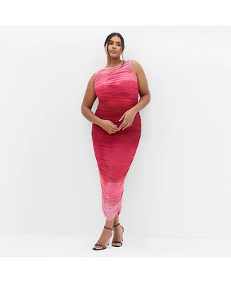 City Chic Plus Halo Ombre Dress