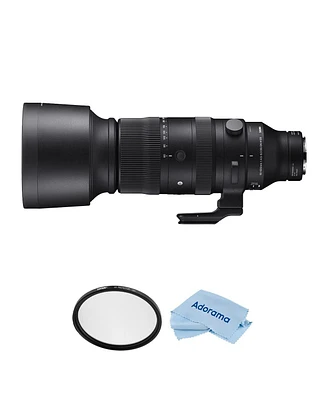 Sigma 60-600mm f/4.5-6.3 Dg Dn Os Sports Lens for L Mount Bundle with 105mm Uv Filter, Microfiber Cleaning Cloth