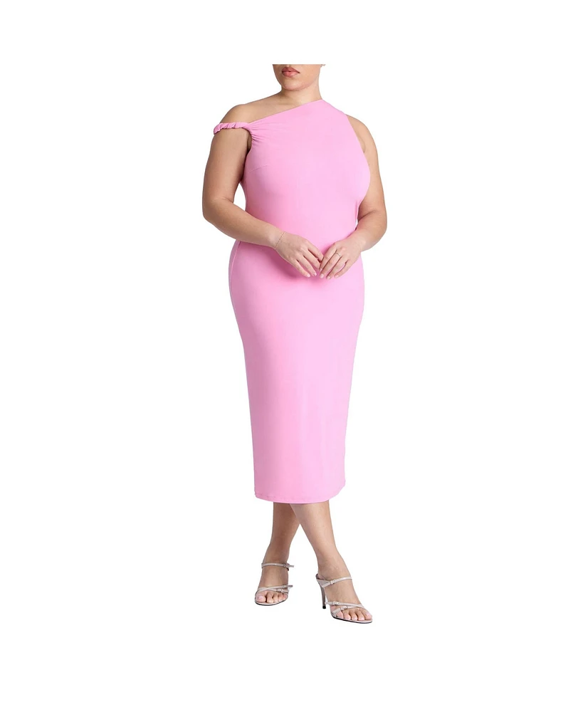 Eloquii Plus Twist Detail Midi Dress