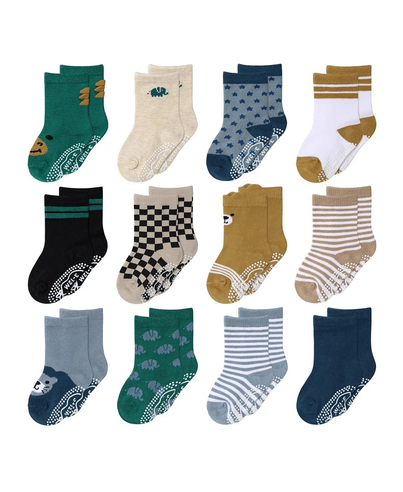 The Peanutshell Baby Boys 12pk Cotton Socks