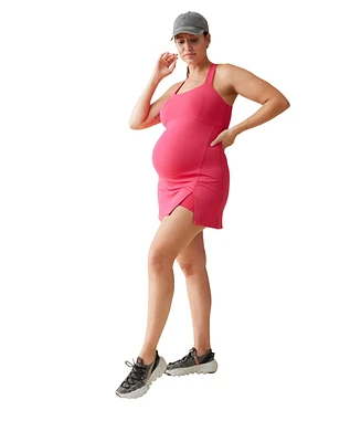 Ingrid + Isabel Maternity Active Workout Dress Berry M