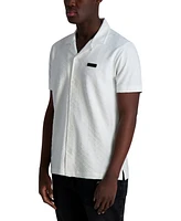 Karl Lagerfeld Paris Men's Short-Sleeve Camp Collar Shirt