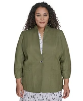 Calvin Klein Plus Linen-Blend Blazer