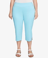 Hearts Of Palm Plus Solid Pull On Capri Pants