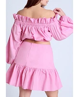 Eloquii Plus Bubble Sleeve Crop Top