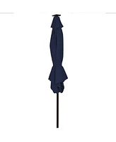 Gymax 10FT Solar Umbrella Led Patio Market Steel Tilt w/Crank Outdoor New Patio