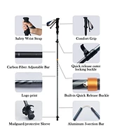 Naturehike 1pc Carbon Fiber Trekking Poles, Ultralight Foldable Hiking Poles, Adjustable 115-135cm, Eva Grip, Tungsten Tip, Hiking & Mountaineering Ge