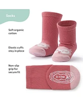 The Peanutshell Baby Girls 12pk Cotton Socks, Blush/Mauve