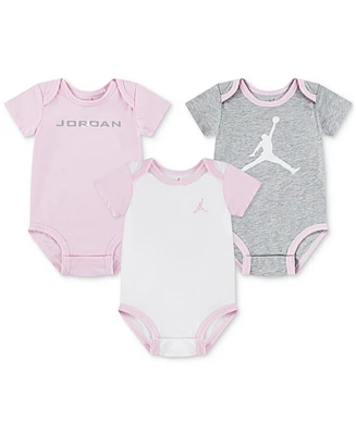 Jordan Baby Girl or Boy Mj Brooklyn Essentials Bodysuits, 3 Pack