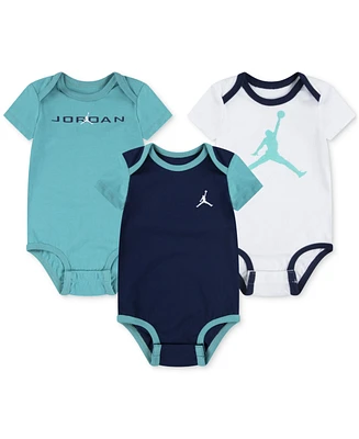 Jordan Baby Girl or Boy Mj Brooklyn Essentials Bodysuits, 3 Pack