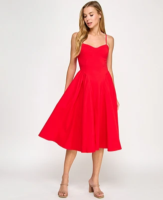 Katia Rae Juniors' Sweetheart-Neck Bow-Back Dress