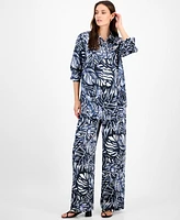 Tahari Asl Women's Printed Button-Front Blouse