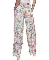 Karl Lagerfeld Paris Petite Multi-Print Soft Pants