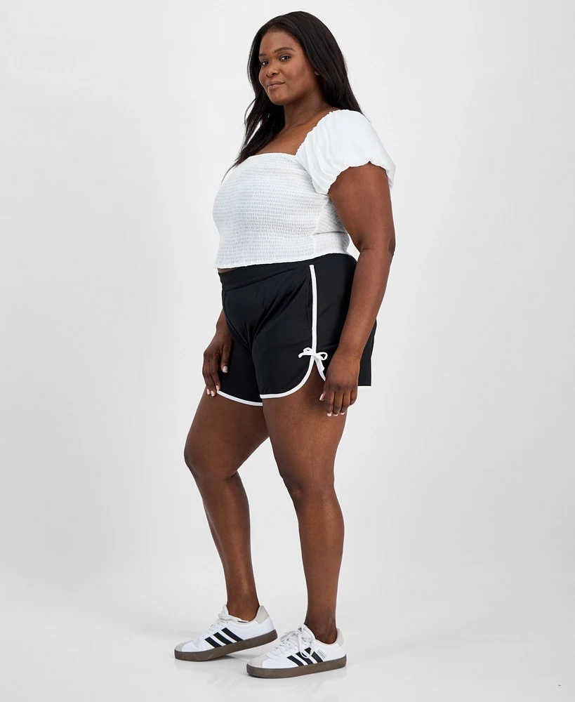 Derek Heart Trendy Plus Mid-Rise Dolphin Bow Shorts