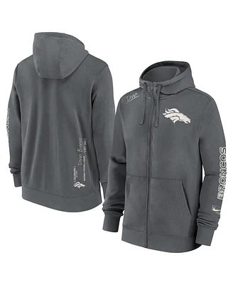 Nike Men's Gray Denver Broncos Statement Performance Full-Zip Hoodie Jacket