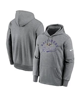 Nike Men's Heather Gray Baltimore Ravens Performance Fleece Pullover Hoodie