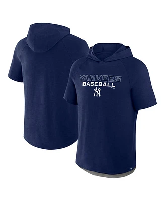 Fanatics Men's Navy New York Yankees Clubhouse Optimal Play Raglan Short Sleeve Pullover Hoodie