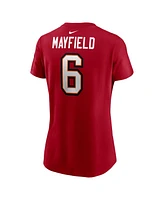 Nike Women's Baker Mayfield Red Tampa Bay Buccaneers Player Name Number T-Shirt