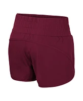 Colosseum Women's Garnet Florida State Seminoles Stop By Smocked High Waist Shorts