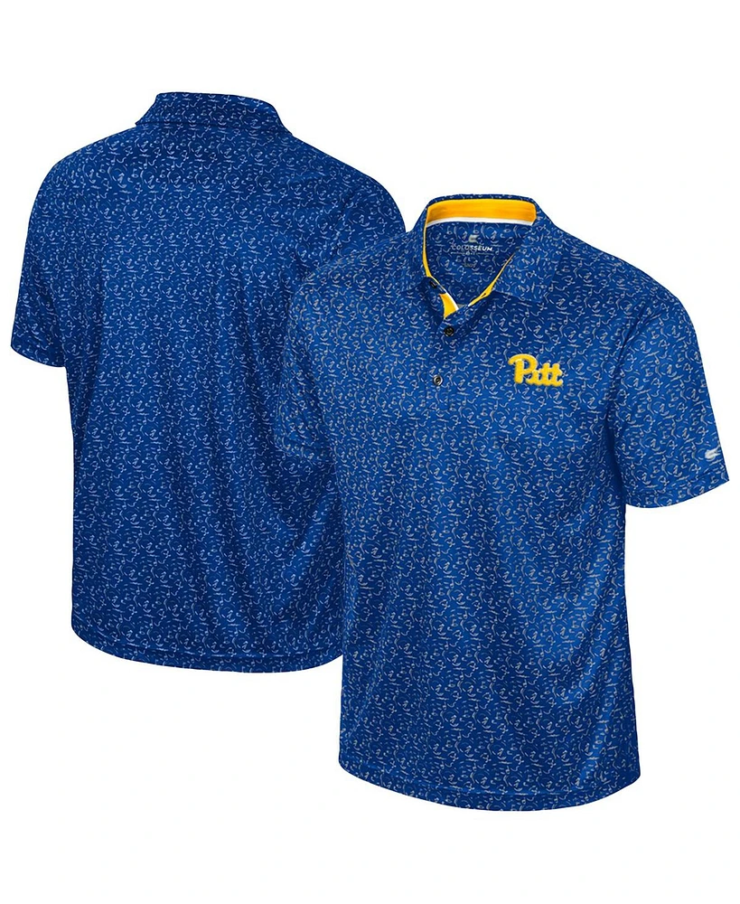 Colosseum Men's Royal Pitt Panthers Sublimated Golf Polo Shirt