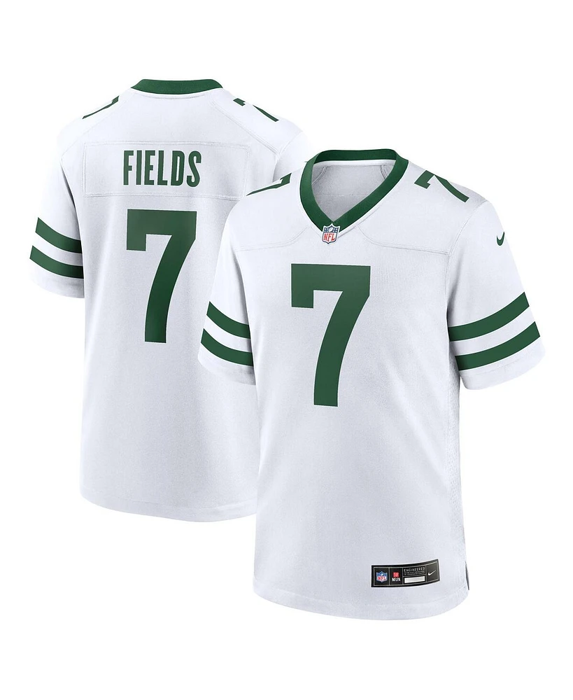 Nike Men's Justin Fields Legacy White New York Jets Game Jersey