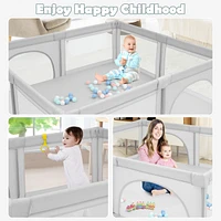 Costway Baby Playpen Large Safety Play Center Yard w/ 50 Ocean Balls