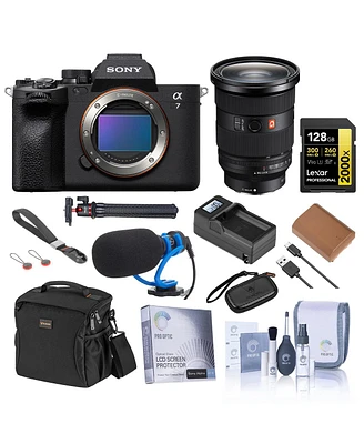 Sony Alpha a7 Iv Mirrorless Camera with Fe 24-70mm f/2.8 Gm Ii Lens, Bundle with 128GB Memory Card, Shoulder Bag, Np-FZ100 Battery, Charger Plate, Cha