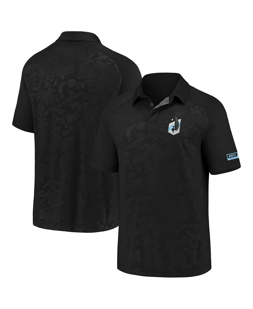 Fanatics Men's Black Minnesota United Fc Iconic Defender Polo Shirt