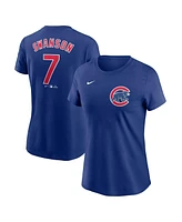 Nike Women's Dansby Swanson Royal Chicago Cubs Fuse Name Number T-Shirt