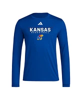 Adidas Men's Royal Kansas Jayhawks Locker On-Court the Fade Long Sleeve T-Shirt