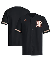 Adidas Men's Black Miami Hurricanes V-Neck Baseball Jersey