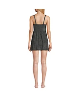 Lands' End Women's Slender Suit Shine Wrap Swim Dress Swimsuit