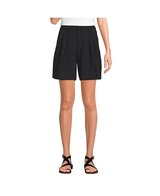 Lands' End Women's Creaseless High Rise 7" Shorts
