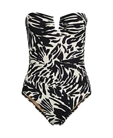 Lands' End Women's Slender Suit U-Wire Bandeau One Piece Swimsuit
